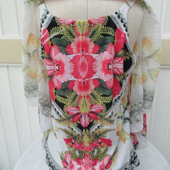 Live and Let Live Size 1X Poncho Blouse Colorful - Picture 7 of 9